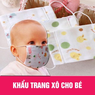 Khẩu trang vải xô 4 lớp mềm thoáng khí bảo vệ hô hấp cho bé yêu
