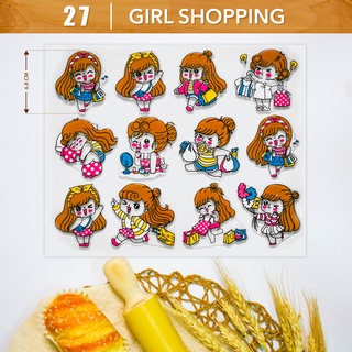 Hộp 10 khuôn socola in hình Bé gái 4.0 - Chocolate mold Girl shopping 4.0 (MS 27) - Đồng Tiến Việt Nam