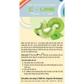 Nước rửa chén hữu cơ C-Lime siêu thơm an toàn