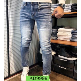 Quần jean nam tenji ad9999tj quần bò nam xanh trơn cào cao cấp trẻ trung phong cách tenji store 6 (44-75kg)