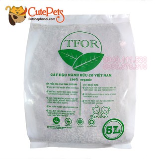 Cát đậu nành hữu cơ TFOR 6L Cát vệ sinh mèo đổ được bồn cầu - sieuthithucung