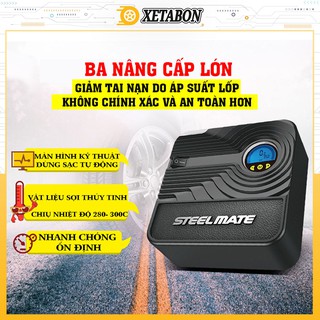 Bảo Hành 1 Năm - Bơm lốp ô tô Steelmate P05 chính hãng điện tử tự ngắt Có Đồng Hồ Hiển Thị Áp Xuất Lốp