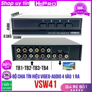 [RẺ VÔ ĐỊCH] Bộ chia tín hiệu av 4 vào-1 ra VSW41 H2Pro, bộ chia tín hiệu audio và video cao cấp