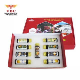 Hộp quà mật ong Tam Đảo Phú Quý, 5 hương vị mật ong rừng, tinh chất nghệ (1 hộp 9 chai 45g)
