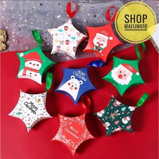 (inb giá sỉ) Hộp giấy gói kẹo GIÁNG SINH Christmas Noel handmade + ruy băng buộc kèm