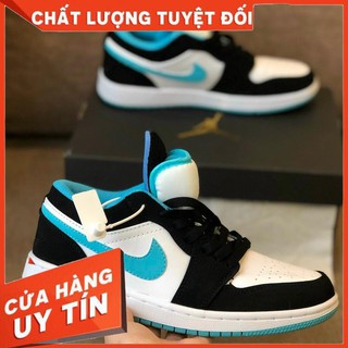 [SALE LỚN] Giày bóng rổ Jordan 1 Low White/Black-Island Green chất lượng cao cấp, giày jd1 flashsale z45 (1)