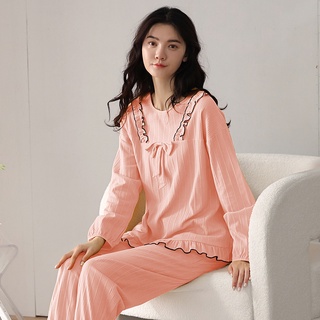 [ẢNH THẬT] Đồ bộ Thu Đông nữ mới nhất, vải cotton 100% mềm mại thoáng khí, màu hồng tôn da, họa tiết và thiết kế độc