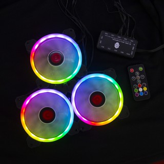 Combo 3 Fan Led RGB Coolmoon Tặng Bộ Hub Kết Nối Nguồn Và Điều Khiển