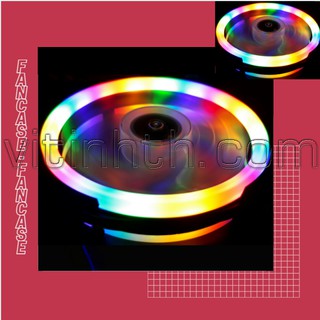 Hàng đã về lại - Quạt tản nhiệt 12cm 2 vòng đèn đa sắc màu - Fan Case Led Rainbow 12cm - THComputer Q11