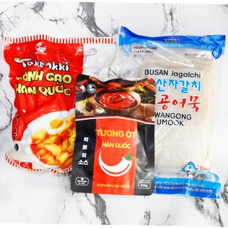 [COMBO] 1KG Bánh gạo truyền thống + 230g Tương Ớt Hàn Quốc + 450g Chả Cá Hàn Quốc (Loại ngon)