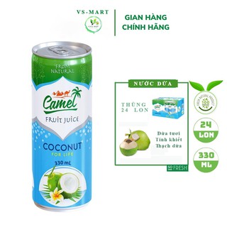 Nước ngọt dừa / Dừa tươi tinh khiết / Thạch dừa dòn tan / Nước trái cây nguyên chất / 330 ml Thùng 24 lon