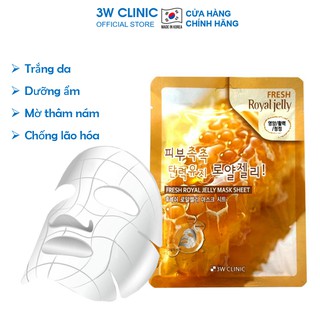 [Lẻ Miếng] Mặt nạ giấy dưỡng trắng da dưỡng ẩm chống lão hóa chiết xuất từ sữa ong chúa 3W Clinic Hàn Quốc 23ml
