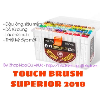 Hộp màu Marker Touch Superior 40 /60 /84 màu (đầu brush)