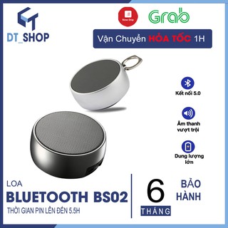 oa Bluetooth Mini GUTEK BS02 Vỏ Kim Loại, Âm Thanh Hay, Có Móc Treo Tiện Lợi (Có Khe Cắm Thẻ Nhớ, Cổng 3.5)