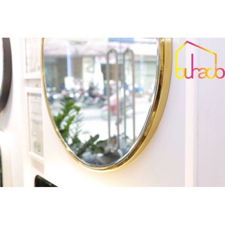 Gương tròn treo tường khung inox mạ vàng bóng❤️CAO CẤP❤️kích thước D60 D70