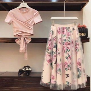 Set váy áo hoa hàng Quảng Châu