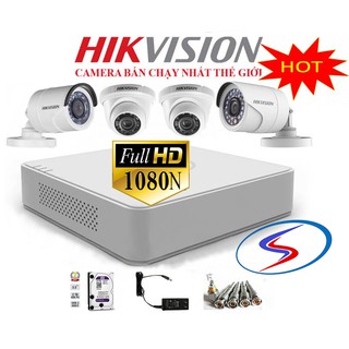 Trọn bộ 1 đến 4 camera hikvision chất lượng full hd 1080n