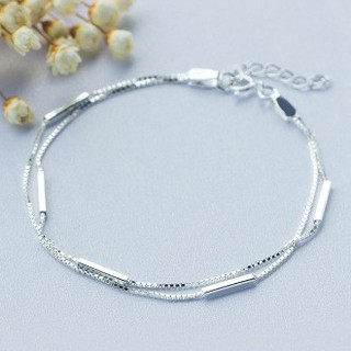 Lắc tay bạc nữ dây kép L2361 - Bảo Ngọc Jewelry