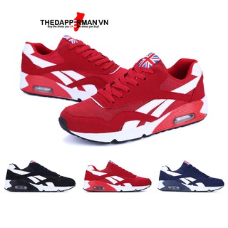 Giày thể thao nam sneaker THEDAPPERMAN TDM861 chất liệu vải kết hợp da lộn, đế cao su ma sát tốt, phù hợp chạy bộ,màu đỏ