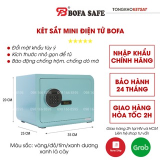 Két sắt mini thông minh nhập khẩu Bofa khóa điện tử loại nhỏ nhiều màu sắc (hàng chính hãng)