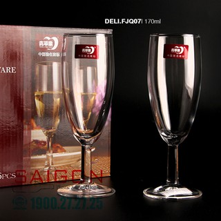 Hộp 06 Ly Thủy tinh Uống Rượu Champagne 170ml | DELI.FJ5104