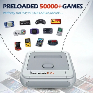 Máy Chơi Game Super Console X 50000+Trò 50 Hệ Game Độ Nét Cao HDMI 4K Kết Nối WiFi Retro Download