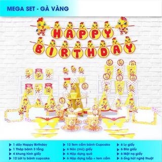 (MEGA)set sinh nhật gà vàng