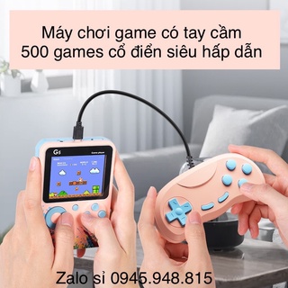 <500games> Máy chơi game cầm tay, có tay cầm chơi 2 người, kèm dây kết nối TV. Trò chơi điện tử màn hình LCD, Pin 8 giờ