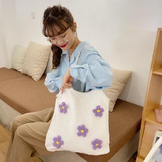 Túi Tote Túi Vải Đeo Vai Phong Cách Hàn Quốc Túi Vải Canvas Đựng Đồ Ulzzang Mùa Hè Kiểu Dáng Thời Trang
