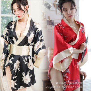 AT22-Áo choàng ngủ kimono kèm lọt khe ⚠️Cao Cấp ⚠️ Áo ngủ lụa sang chảnh phong cách Nhật Bản