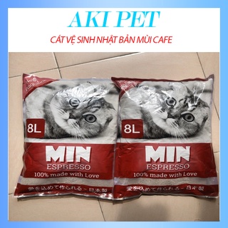 Cát vệ sinh cho mèo MIN mùi Cafe 8L xuất sứ Nhật Bản (Ship nhanh TPHCM)
