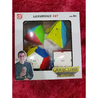 Combo 4 Rubik biến thể QiYi Luxurios Gift Set - Siêu Trơn, SiêuMượt, Bẻ Góc Tốt