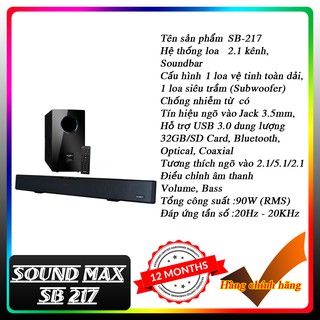 Loa Soundbar Soundmax SB 217 (hàng chính hãng)