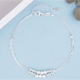 Lắc chân nữ bạc hạt cườm to nhỏ dễ thương phụ kiện trang sức thời trang trend nhật hàn 🔝🔝 namimi