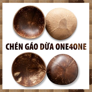 Chén (Bát) Gáo Dừa Tự Nhiên One4One (mài bóng và mài thô - không ngâm/sơn hóa chất) / Coconut Bowl
